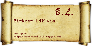Birkner Lívia névjegykártya